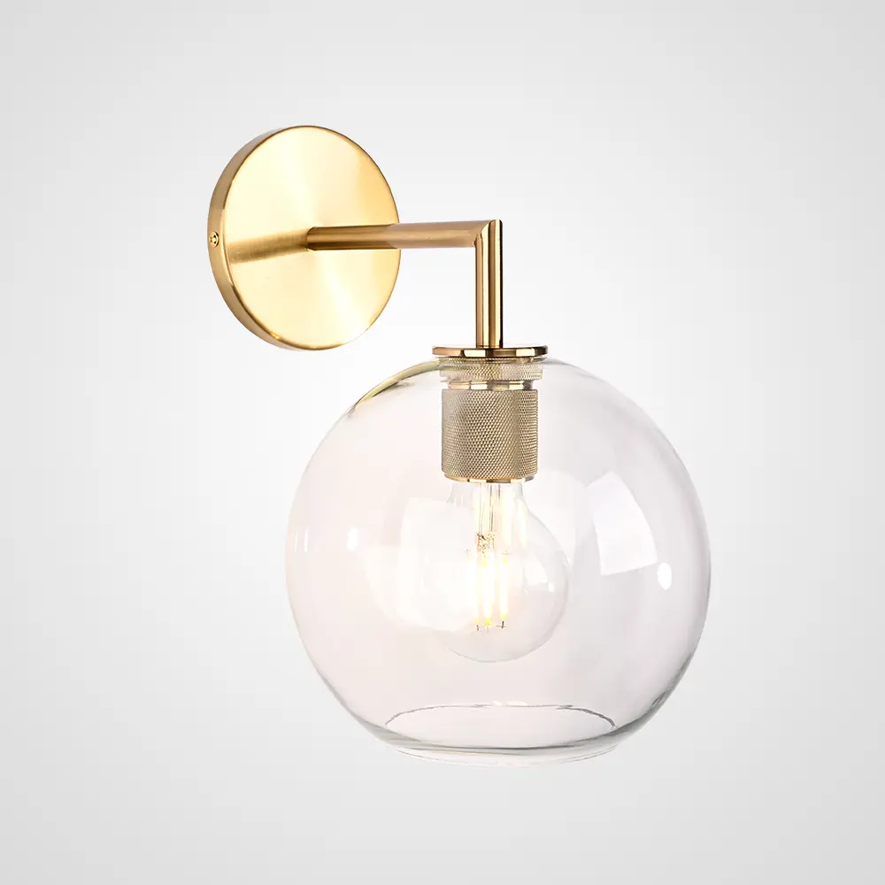 Фото Настенный светильник Imperiumloft Rh globe shade single sconce brass Impr_123276-22 цвет прозрачный/латунь