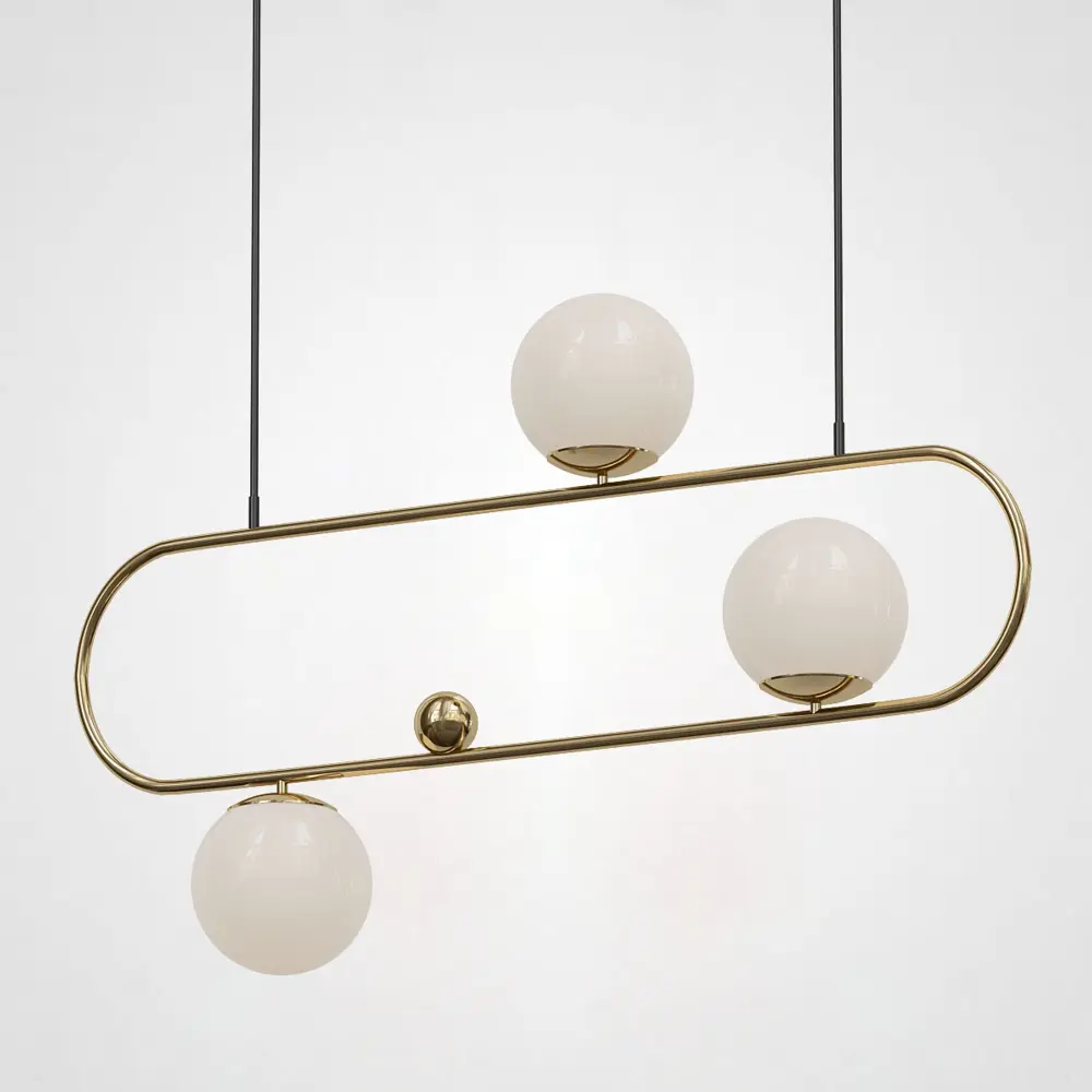 Фото Светильник подвесной Imperiumloft Hoop Impr_101675-26 3 лампы 9 м² цвет белый/латунь