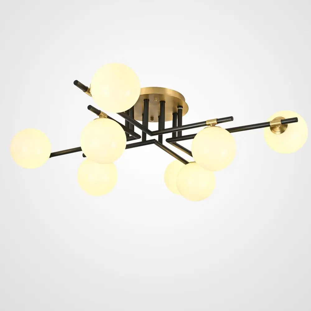 Фото Люстра потолочная Imperiumloft Maryon 207941-23 8 ламп 170 м² цвет белый/черный/латунь Фото Люстра потолочная Imperiumloft Maryon 207941-23 8 ламп 170 м² цвет белый/черный/латунь