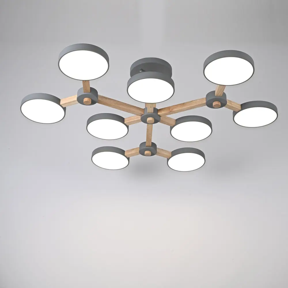 Фото 6 Люстра подвесная светодиодная Imperiumloft Turna 178305-26 45 м² белый свет цвет дерево, серый Фото 6 Люстра подвесная светодиодная Imperiumloft Turna 178305-26 45 м² белый свет цвет дерево, серый