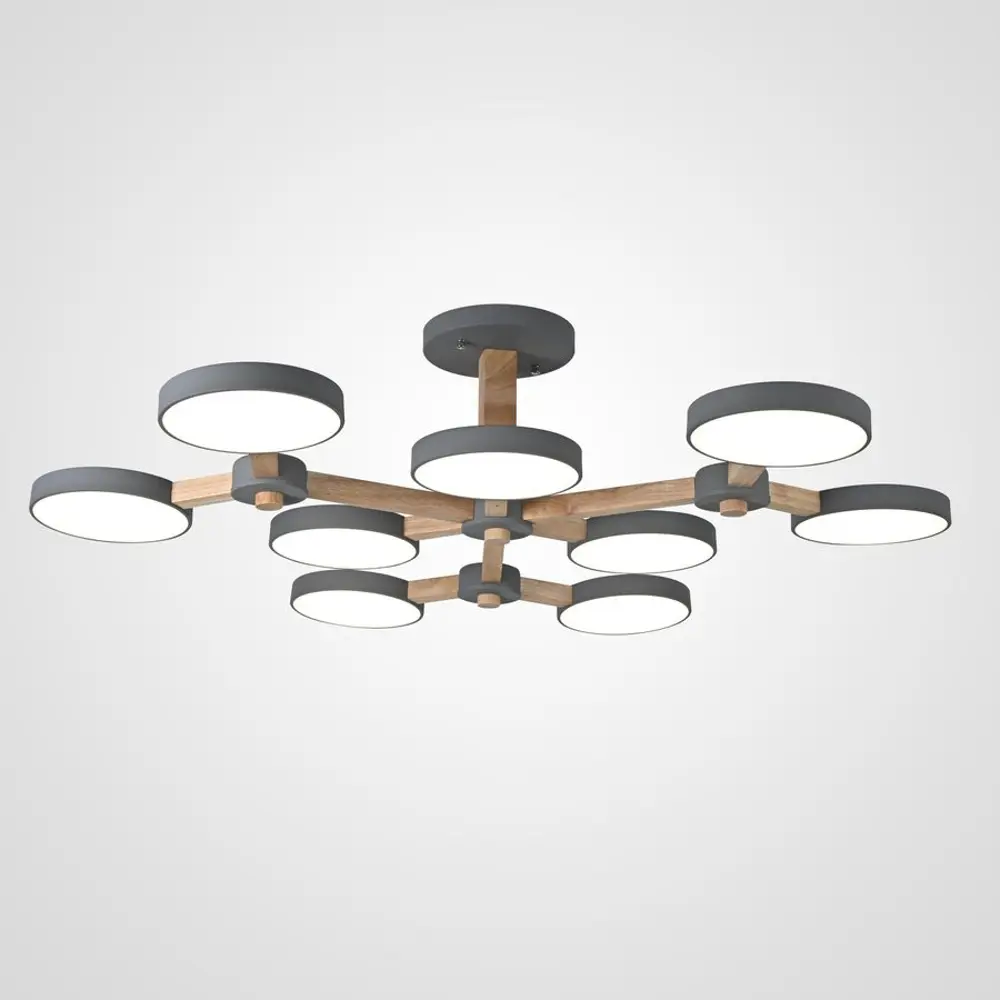 Фото Люстра подвесная светодиодная Imperiumloft Turna 178305-26 45 м² белый свет цвет дерево, серый Фото Люстра подвесная светодиодная Imperiumloft Turna 178305-26 45 м² белый свет цвет дерево, серый