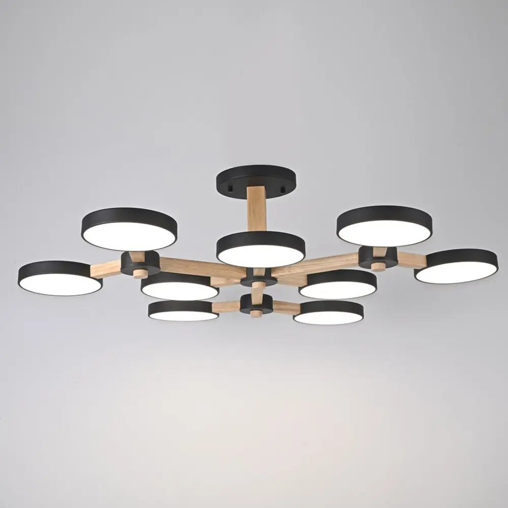 Фото 2 Люстра подвесная светодиодная Imperiumloft Turna 178306-26 45 м² белый свет цвет дерево, черный Фото 2 Люстра подвесная светодиодная Imperiumloft Turna 178306-26 45 м² белый свет цвет дерево, черный