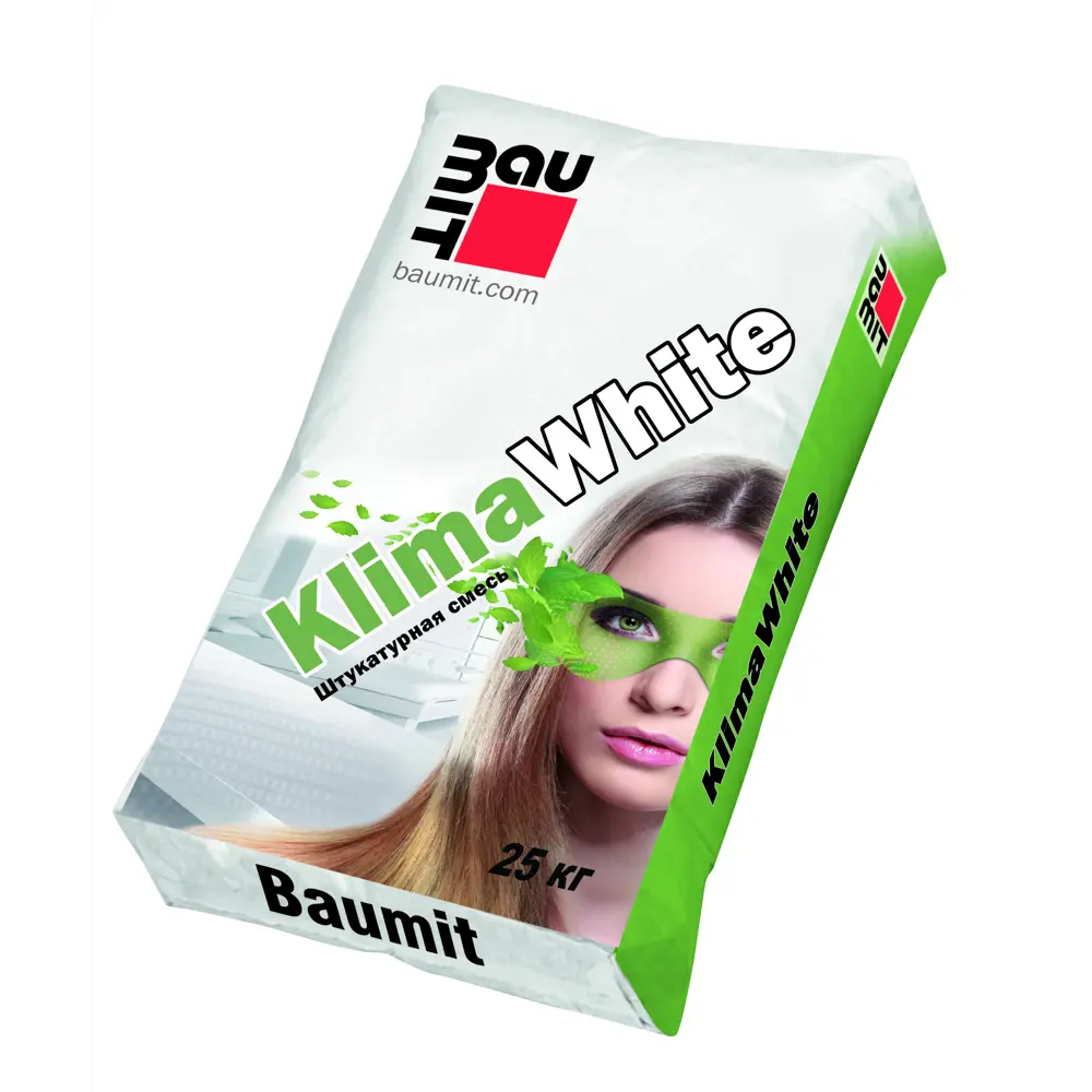 Фото Штукатурная смесь на основе цементно-известкового вяжущего Baumit Klima white 25кг цвет белый