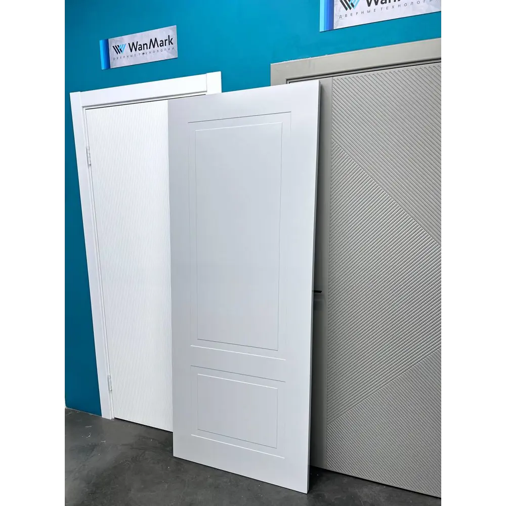 Фото 4 Комплект межкомнатной двери Wanmark Стефани-2 глухая 60х200см эмаль цвет RAL 7047 без замка и петель