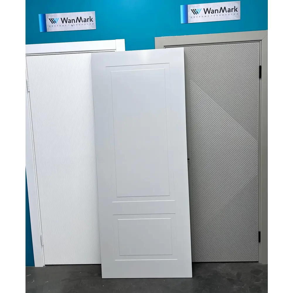 Фото 2 Комплект межкомнатной двери Wanmark Стефани-2 глухая 60х200см эмаль цвет RAL 7047 без замка и петель