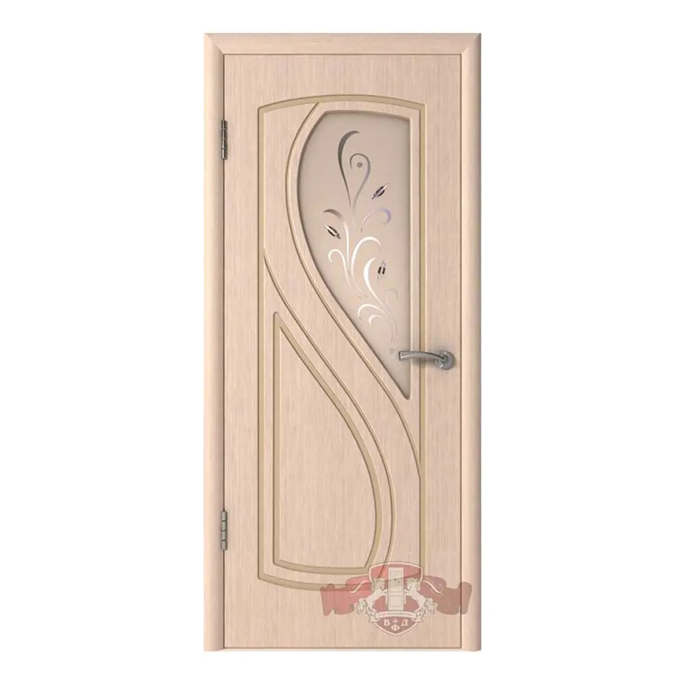 Фото Комплект межкомнатной двери VFD 10ДО5 левый остеклённая 200x70см шпон цвет беленый дуб с коробом и наличниками