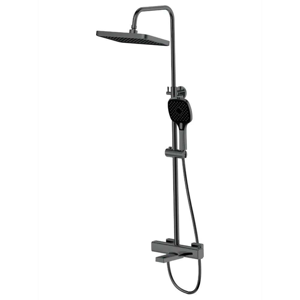 Фото Душевая система Esko Душевая система с термостатом gun metal stt3054gm 3 режимная цвет графит Фото Душевая система Esko Душевая система с термостатом gun metal stt3054gm 3 режимная цвет графит