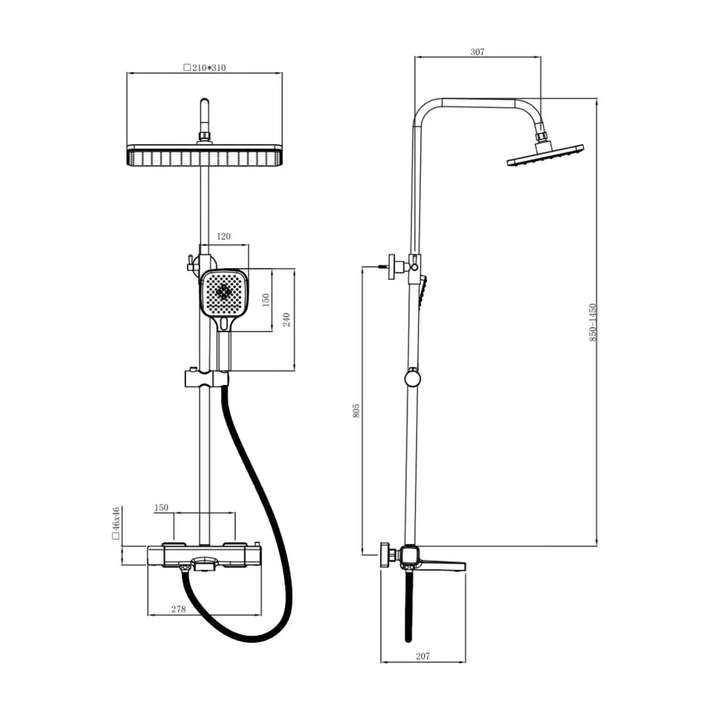 Фото 2 Душевая система Esko Душевая система с термостатом gun metal stt3054gm 3 режимная цвет графит Фото 2 Душевая система Esko Душевая система с термостатом gun metal stt3054gm 3 режимная цвет графит