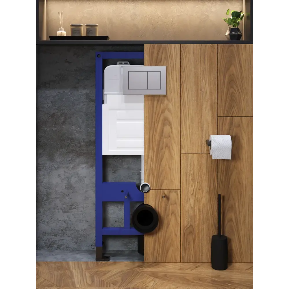 Фото 6 Инсталляция для унитаза WATERSENSE W01727 с кнопкой хром Фото 6 Инсталляция для унитаза WATERSENSE W01727 с кнопкой хром