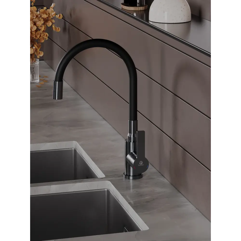 Фото 5 Смеситель для кухни Agger A3100555 гибкий излив 20.4 см цвет оружейная сталь Фото 5 Смеситель для кухни Agger A3100555 гибкий излив 20.4 см цвет оружейная сталь