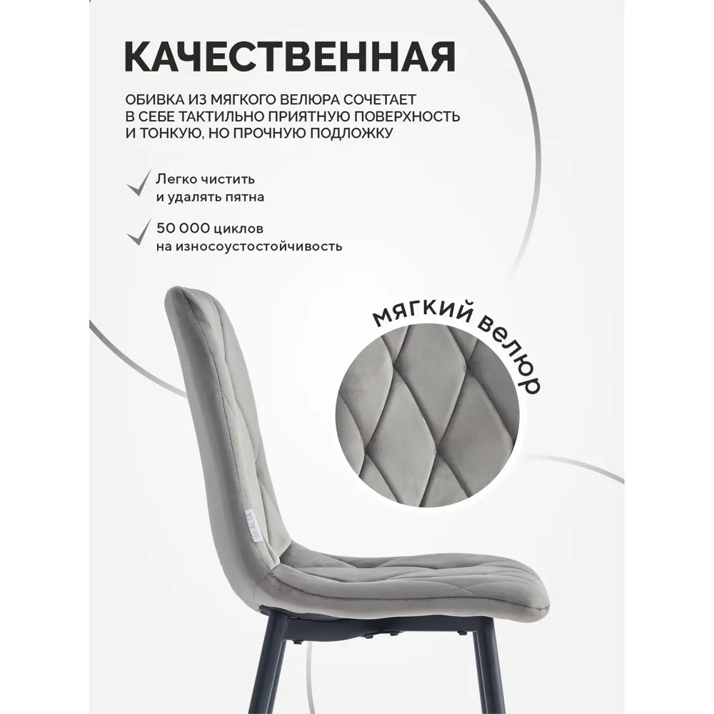 Фото 4 Стулья для кухни мягкие Hanna комплект 3 шт антрацит ноги белые Фото 4 Стулья для кухни мягкие Hanna комплект 3 шт антрацит ноги белые