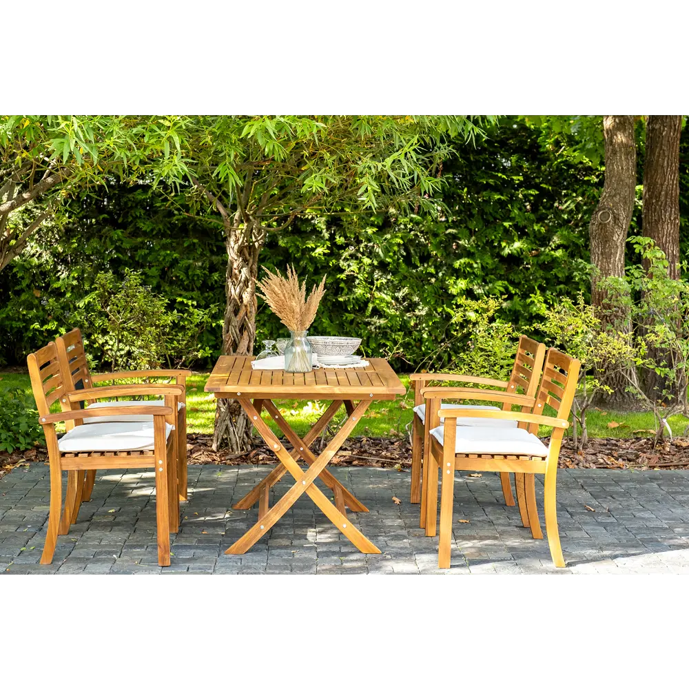 Фото 2 Набор садовой мебели Joygarden Karo 52201/52213 акация коричневый 4 стула стол Фото 2 Набор садовой мебели Joygarden Karo 52201/52213 акация коричневый 4 стула стол