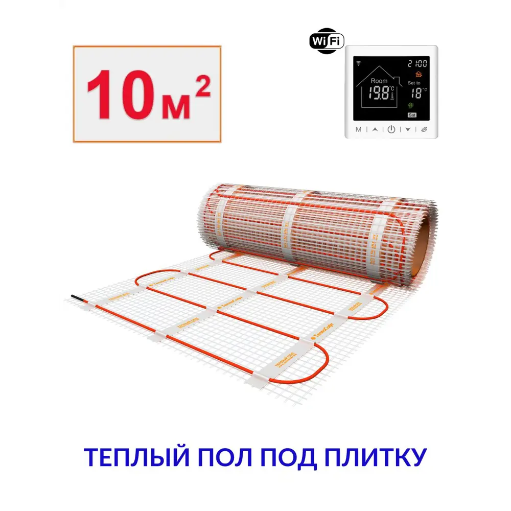 Фото Нагревательный мат Теплософт 10 м² 1500 Вт 101500/2М2