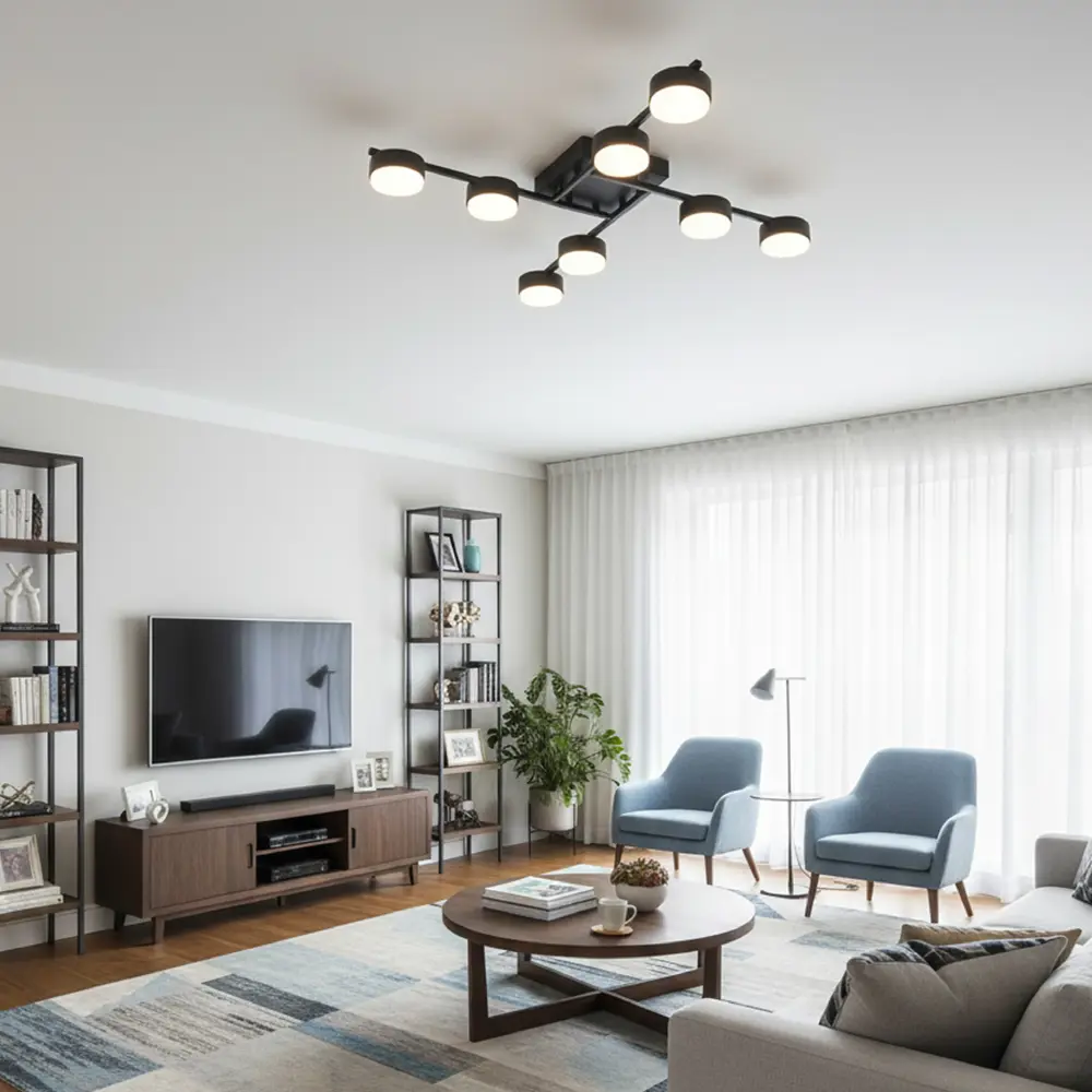 Фото 6 Люстра на штанге Estares Ууо00005866 25 м² цвет черный