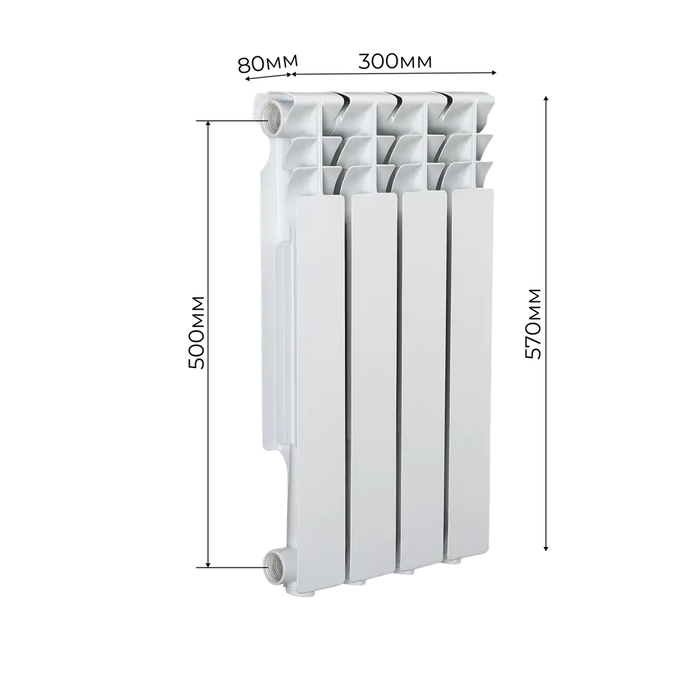 Фото 15 Радиатор Tropic 500/80 4 секции боковое подключение алюминий белый Фото 15 Радиатор Tropic 500/80 4 секции боковое подключение алюминий белый