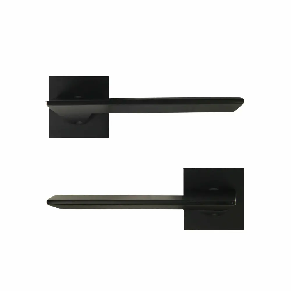 Фото Дверная ручка на розетке KREAFORTA Икса без запирания цвет черный Фото Дверная ручка на розетке KREAFORTA Икса без запирания цвет черный