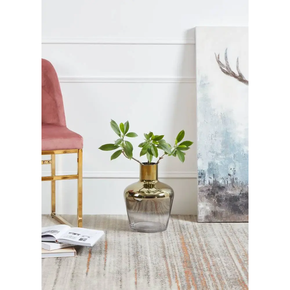 Фото 2 Ваза Eglo 421368 стекло цвет прозрачный, золотой, зеркальный 32 см Фото 2 Ваза Eglo 421368 стекло цвет прозрачный, золотой, зеркальный 32 см