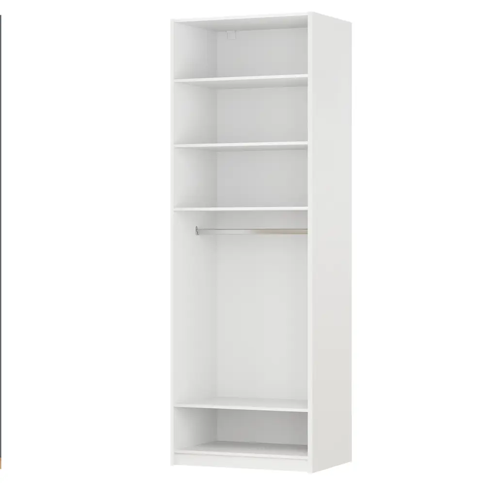 Фото Шкаф открытый Лион 80х232,2х54,5 с 4 полками и  штангой  ЛДСП белый