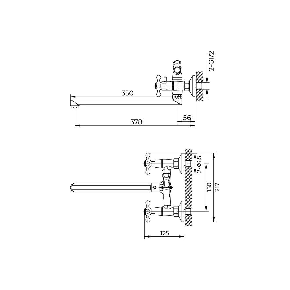Фото 7 Смеситель для ванны Avrora Vesta AV2130 двухвентильный с душевой лейкой цвет хром