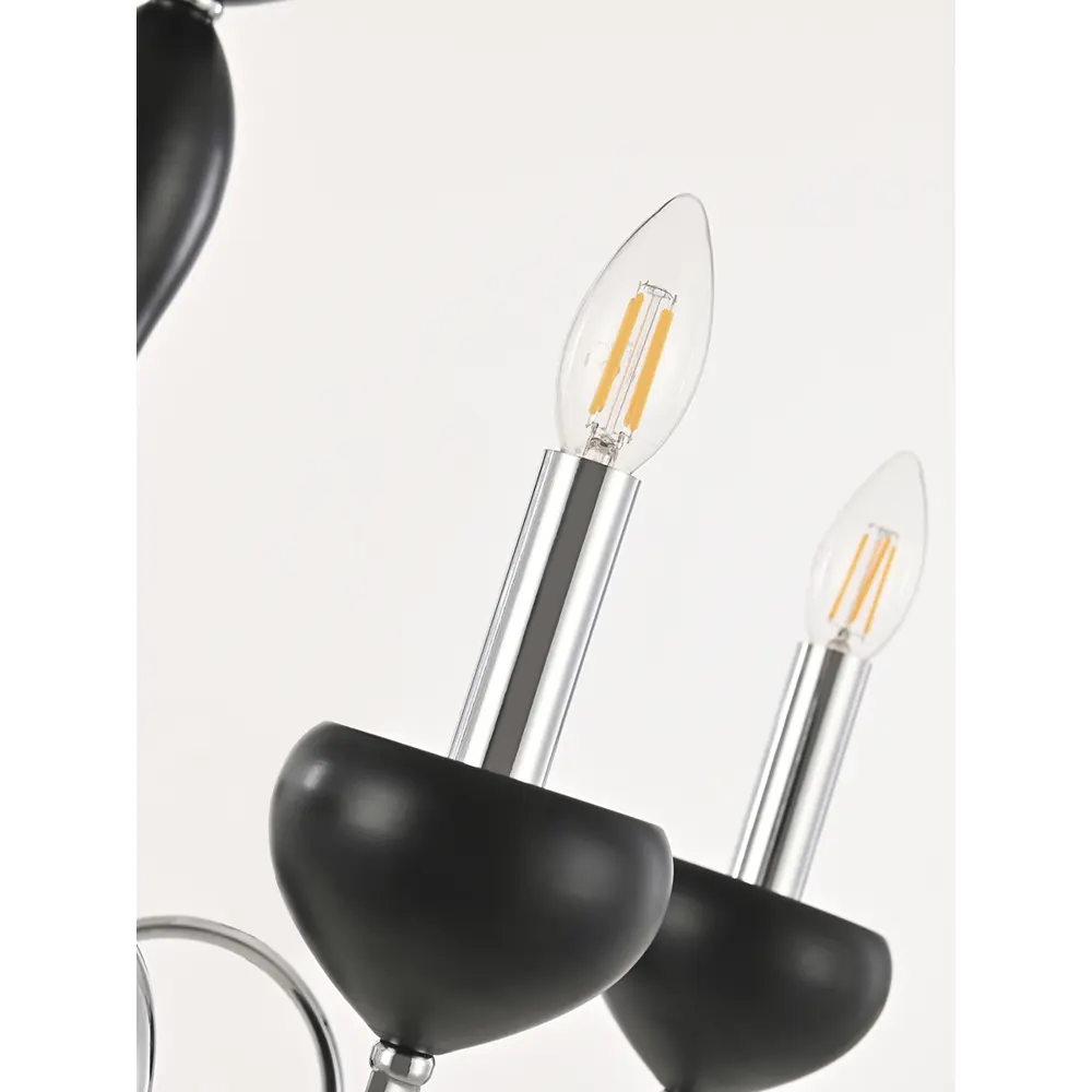 Фото 6 Люстра подвесная Arte milano 820101.1.3.158.u.e14 bk.cr 820101.1.3.158.u.e14.bk.cr 3 ламп 9 м² цвет хром, черный