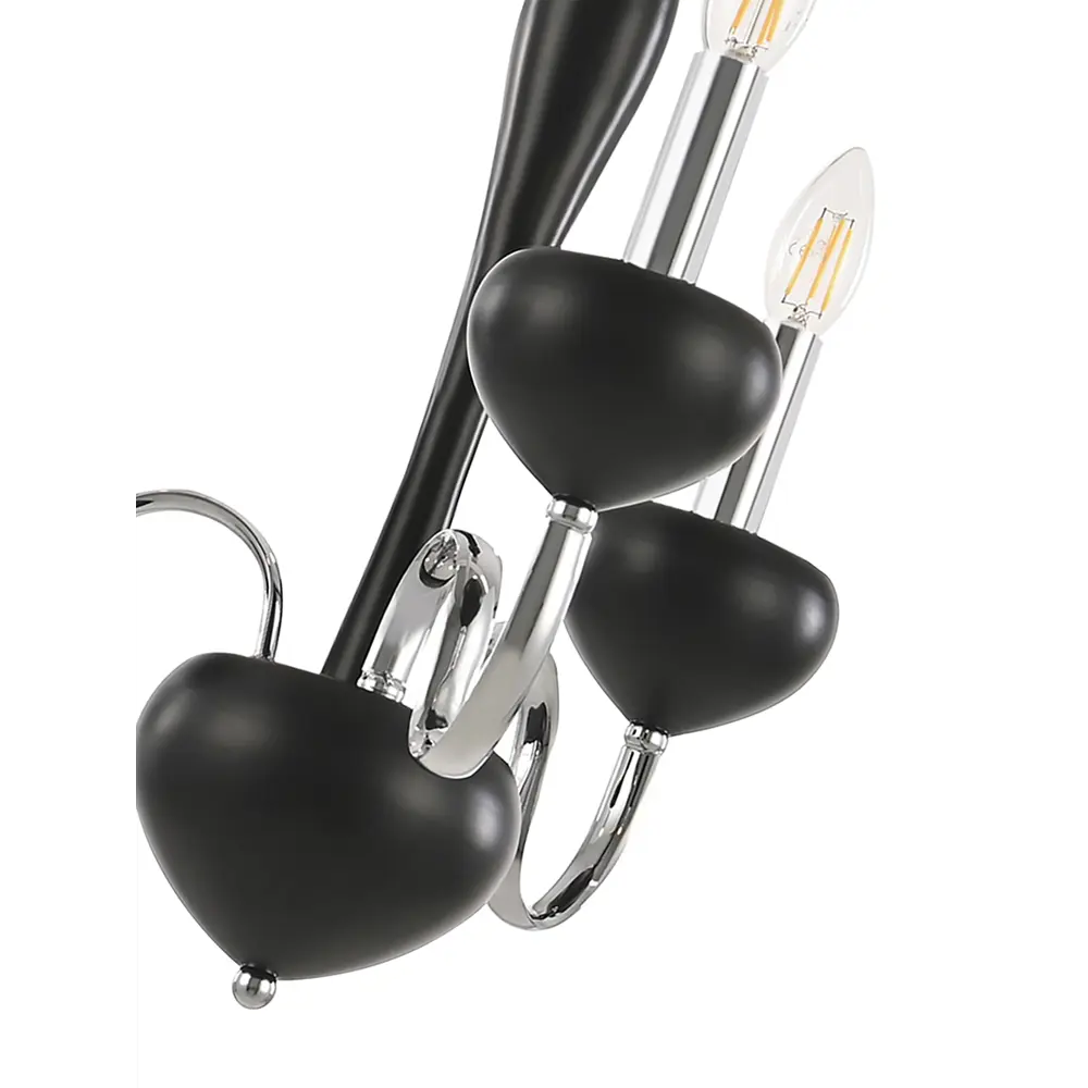 Фото 7 Люстра подвесная Arte milano 820101.1.3.158.u.e14 bk.cr 820101.1.3.158.u.e14.bk.cr 3 ламп 9 м² цвет хром, черный