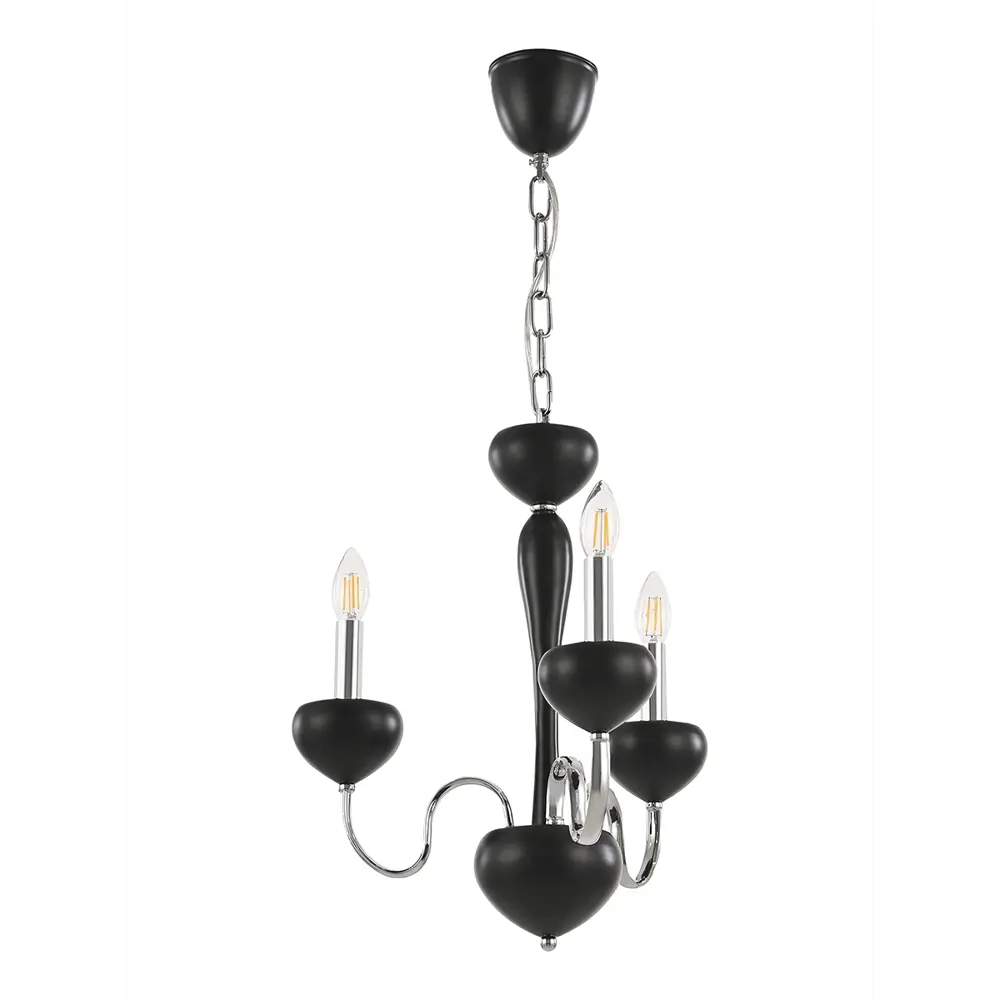 Фото Люстра подвесная Arte milano 820101.1.3.158.u.e14 bk.cr 820101.1.3.158.u.e14.bk.cr 3 ламп 9 м² цвет хром, черный