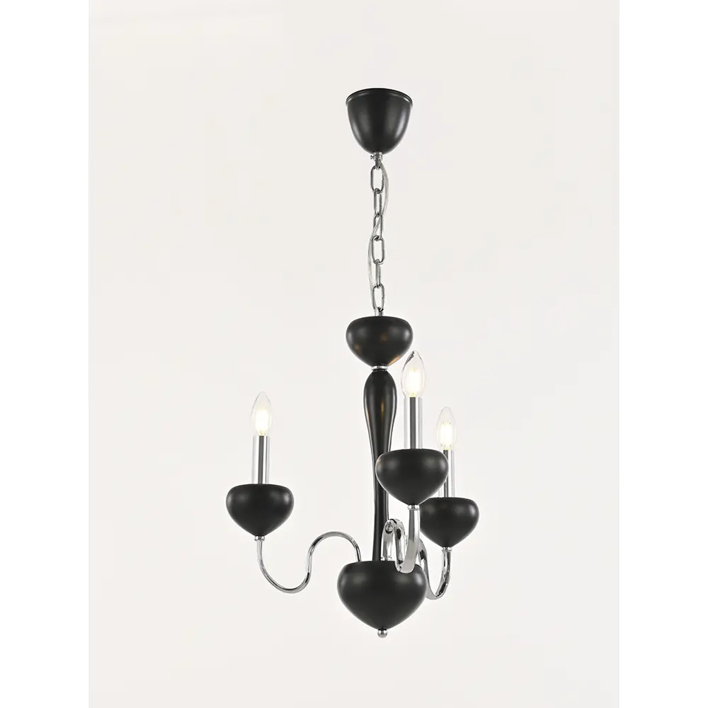 Фото 3 Люстра подвесная Arte milano 820101.1.3.158.u.e14 bk.cr 820101.1.3.158.u.e14.bk.cr 3 ламп 9 м² цвет хром, черный