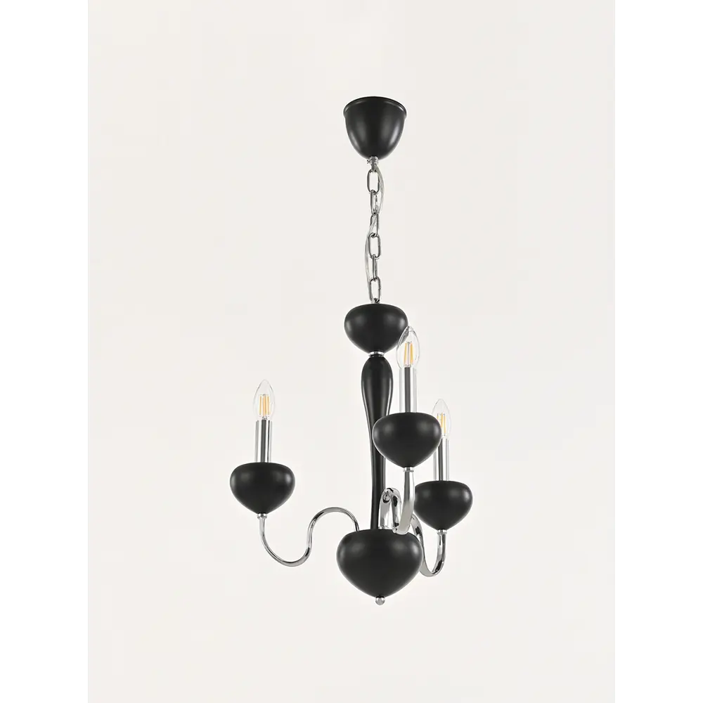 Фото 4 Люстра подвесная Arte milano 820101.1.3.158.u.e14 bk.cr 820101.1.3.158.u.e14.bk.cr 3 ламп 9 м² цвет хром, черный