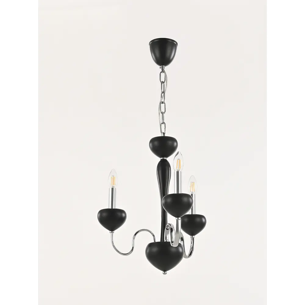 Фото 2 Люстра подвесная Arte milano 820101.1.3.158.u.e14 bk.cr 820101.1.3.158.u.e14.bk.cr 3 ламп 9 м² цвет хром, черный