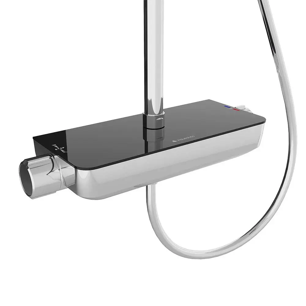 Фото 5 Душевая система Aqueduto CHU0300 с термостатом 2 режима с полкой цвет хром