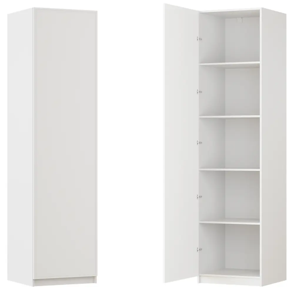 Фото Шкаф распашной Амьен белый с 4 полками 60х232,2х54,5 ЛДСП каркас белый Фото Шкаф распашной Амьен белый с 4 полками 60х232,2х54,5 ЛДСП каркас белый