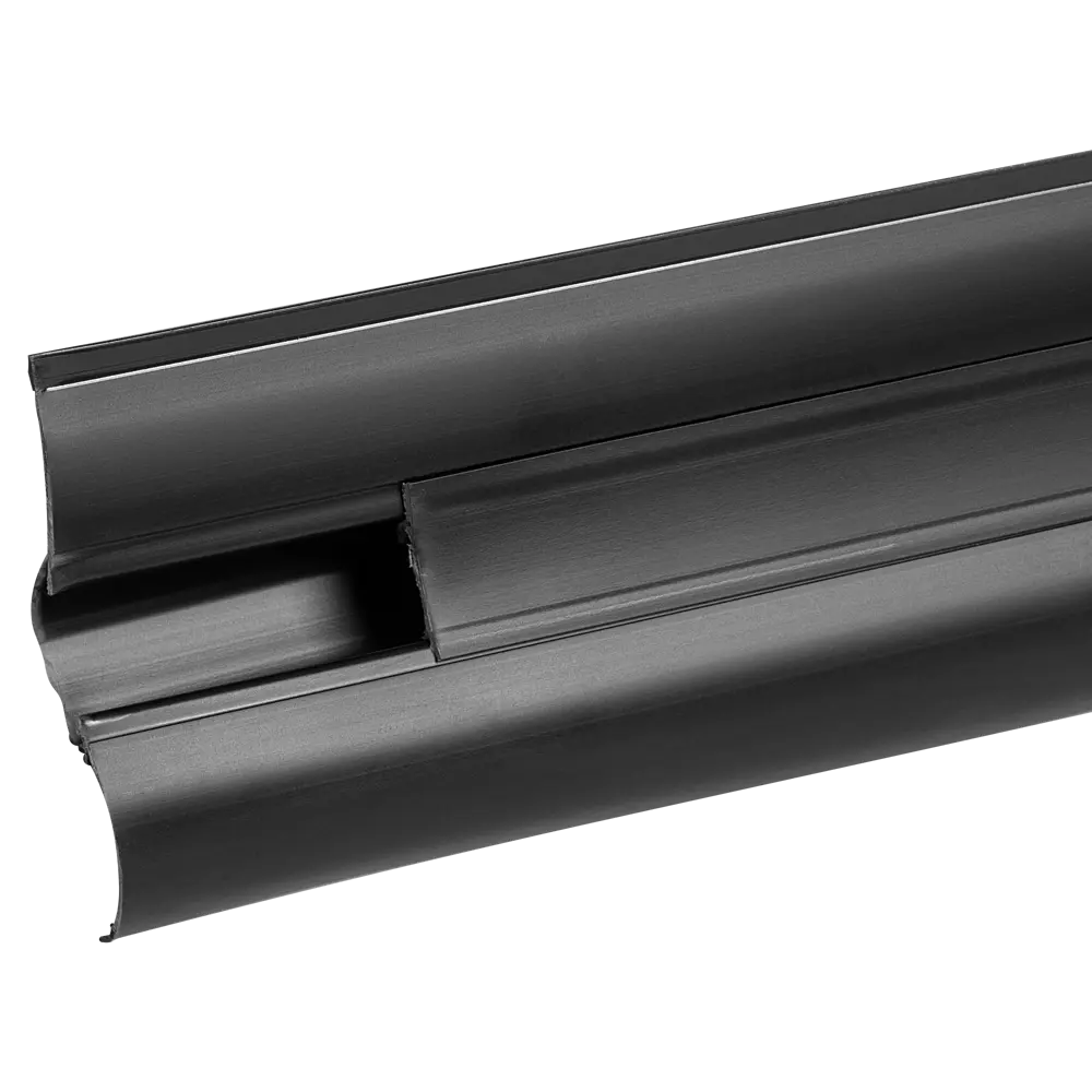 Фото Плинтус напольный Pro Дом ПВХ цвет черный 2200x55x23 мм Фото Плинтус напольный Pro Дом ПВХ цвет черный 2200x55x23 мм