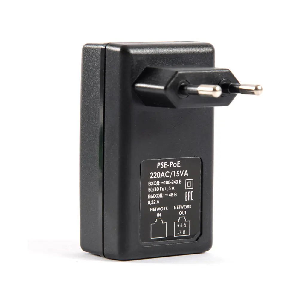 Фото 3 Инжектор Бастион PSE-PoE.220AC/15VA v.2 48 В 0.32 А PoE IEEE 802.3 af/at-IEEE 802.3/802.3u