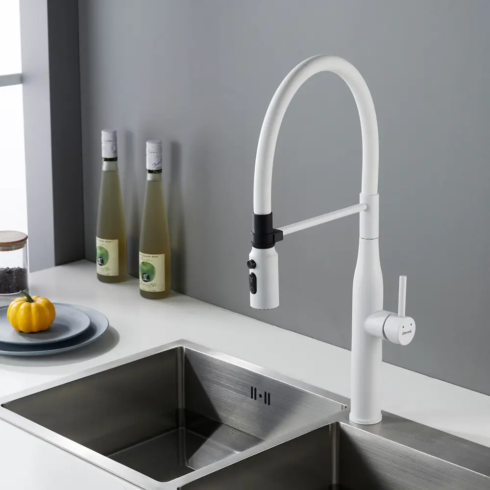 Фото 13 Смеситель для кухни Shevanik S123C-1-LM гибкий излив 24 см цвет белый Фото 13 Смеситель для кухни Shevanik S123C-1-LM гибкий излив 24 см цвет белый