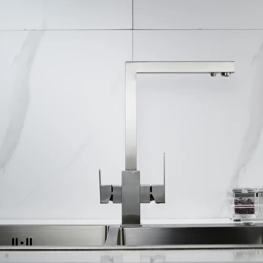 Фото 24 Смеситель для кухни Shevanik S148L-LM поворотный излив 32.5 см цвет сатин