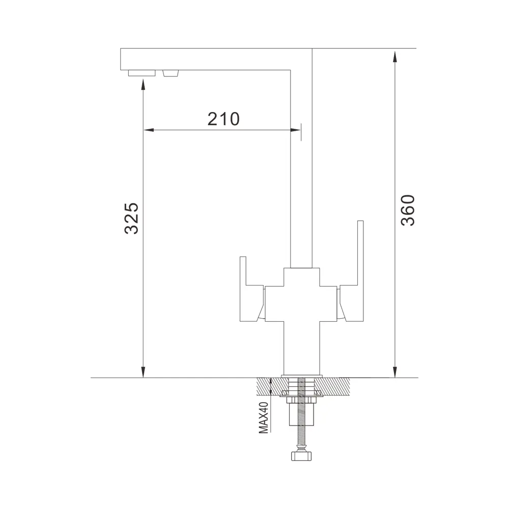 Фото 2 Смеситель для кухни Shevanik S148T-LM поворотный излив 32.5 см цвет оружейная сталь