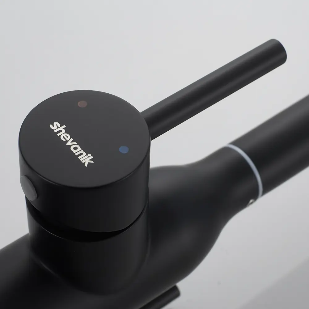 Фото 4 Смеситель для кухни Shevanik S248H-LM поворотный излив 34.2 см цвет черный