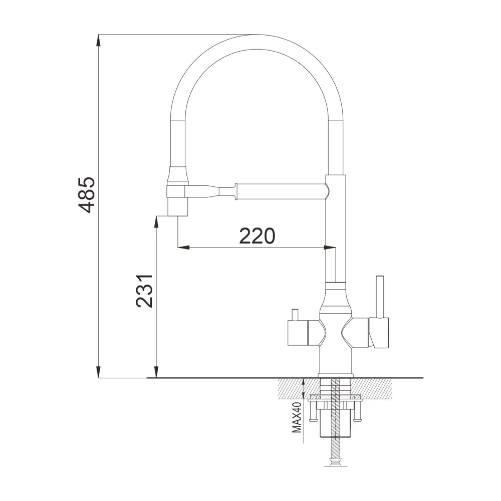 Фото 2 Смеситель для кухни Shevanik S378G-LM гибкий излив 23.1 см цвет золотой сатин;белый