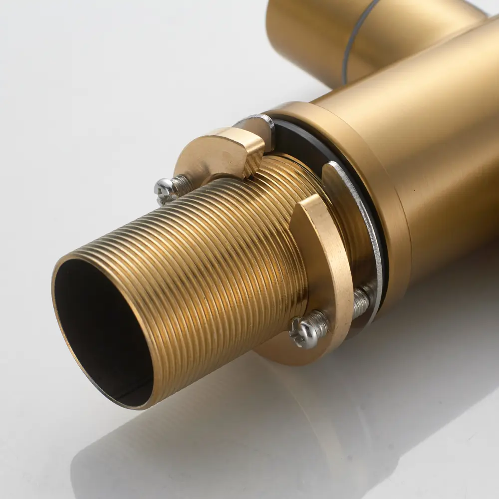 Фото 22 Смеситель для кухни Shevanik S378G-LM гибкий излив 23.1 см цвет золотой сатин;белый