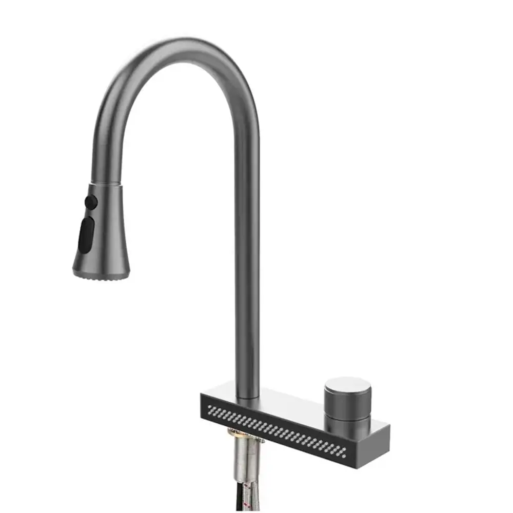 Фото 7 Смеситель для кухни Feinise Y40164-23 поворотный излив 39 см цвет графит