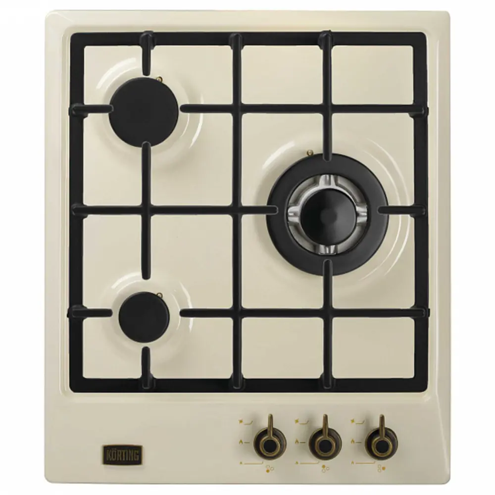 Фото 2 Газовая варочная панель Korting HG 465 CTRB 45 см 3 конфорки цвет слоновая кость Фото 2 Газовая варочная панель Korting HG 465 CTRB 45 см 3 конфорки цвет слоновая кость