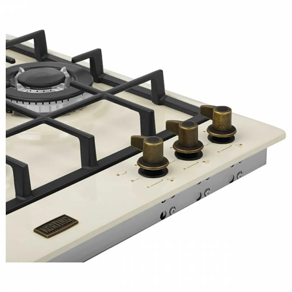 Фото 6 Газовая варочная панель Korting HG 465 CTRB 45 см 3 конфорки цвет слоновая кость Фото 6 Газовая варочная панель Korting HG 465 CTRB 45 см 3 конфорки цвет слоновая кость