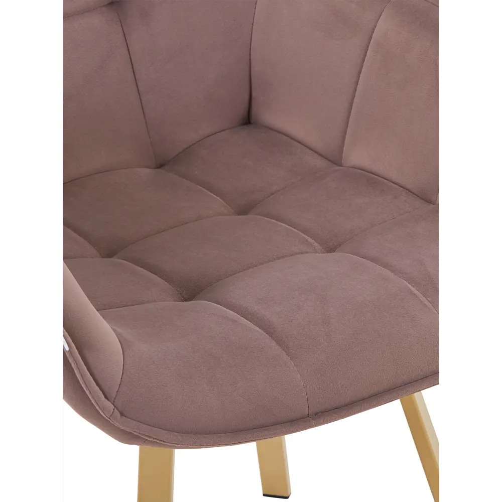 Фото 2 Кресло мягкое Elliot поворотное на 360 градусов велюр мокко ноги шампань Фото 2 Кресло мягкое Elliot поворотное на 360 градусов велюр мокко ноги шампань