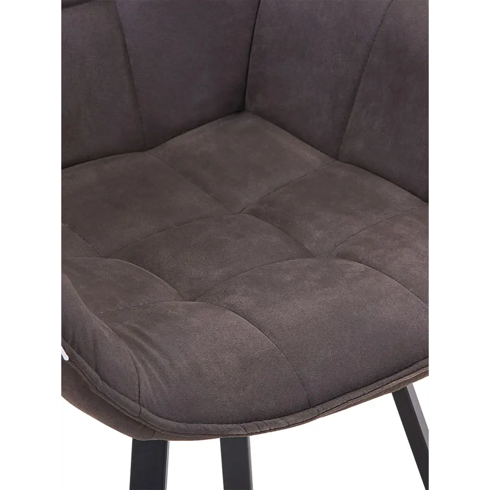 Фото 6 Кресло мягкое Elliot поворотное на 360 градусов велюр темно-коричневый ноги черные