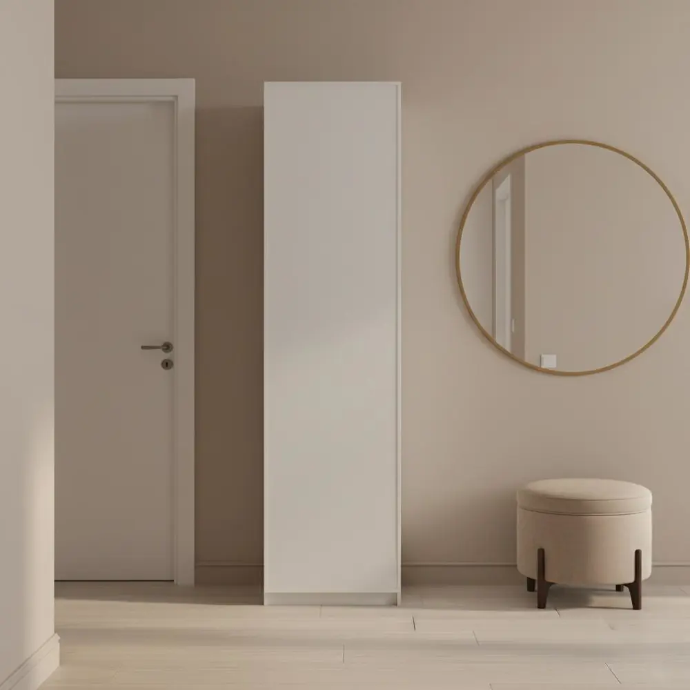 Фото 2 Шкаф распашной Амьен белый с полкой и штангой 60х232,2х54,5 ЛДСП каркас белый Фото 2 Шкаф распашной Амьен белый с полкой и штангой 60х232,2х54,5 ЛДСП каркас белый