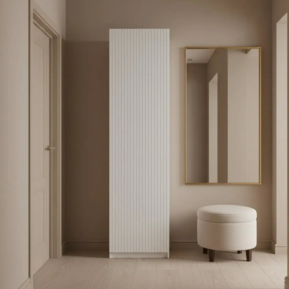 Фото 2 Шкаф распашной Висла белый с полкой и штангой 60х232,2х54,5 ЛДСП каркас белый Фото 2 Шкаф распашной Висла белый с полкой и штангой 60х232,2х54,5 ЛДСП каркас белый