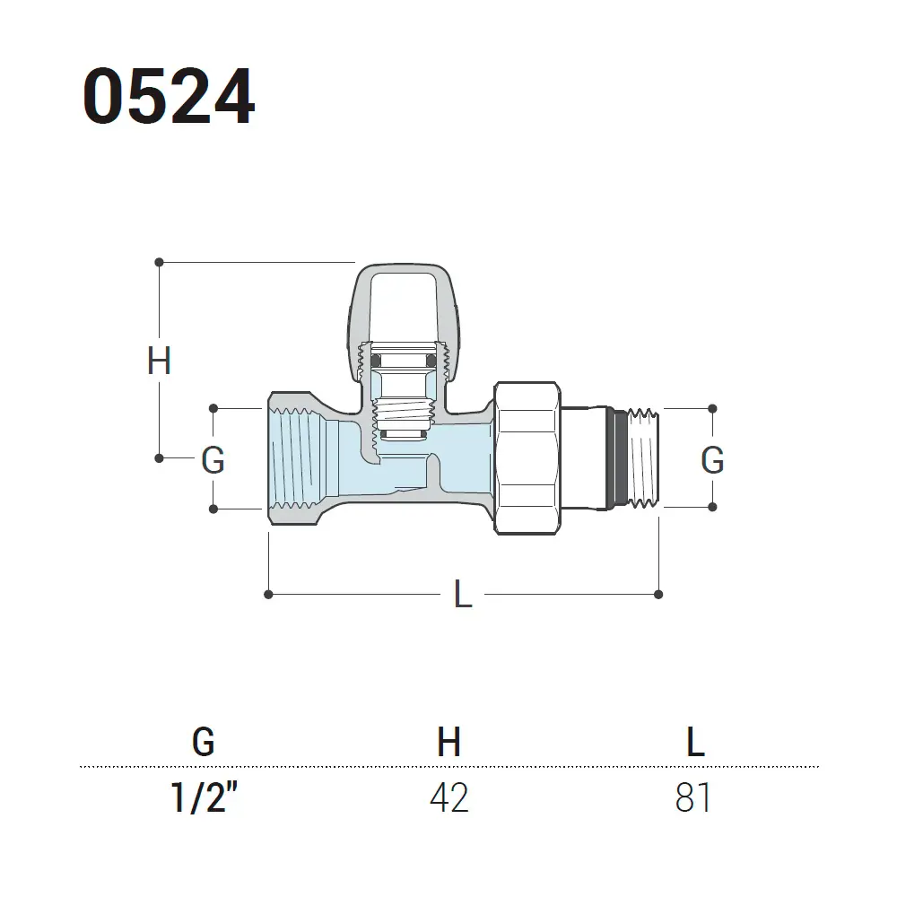 Фото 2 Клапан для радиатора прямой Sr rubinetterie 0524-1500N000 1/2" латунь Фото 2 Клапан для радиатора прямой Sr rubinetterie 0524-1500N000 1/2" латунь