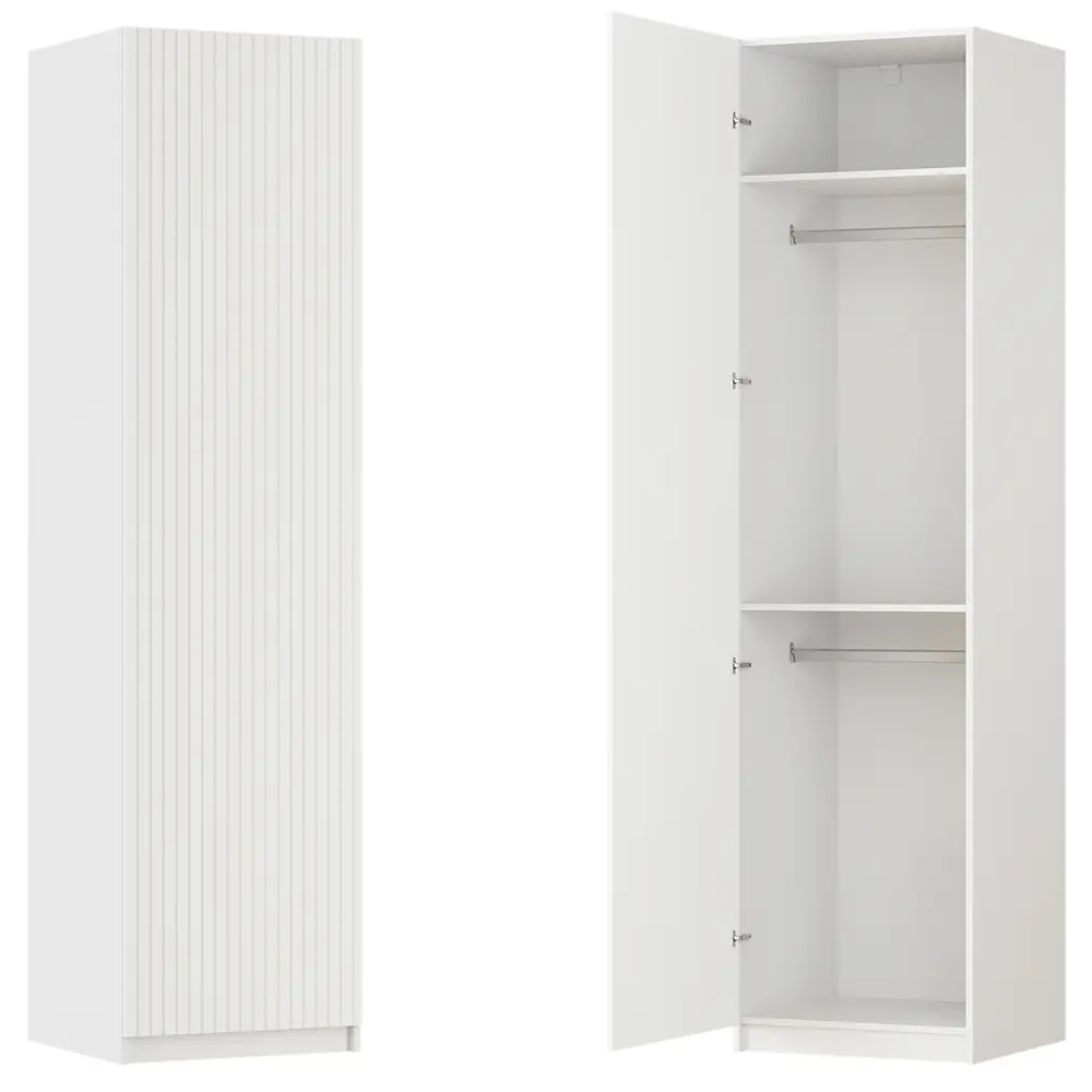 Фото Шкаф распашной Висла белый 60х232,2х54,5 с 2 полками и 2 штангами ЛДСП каркас белый