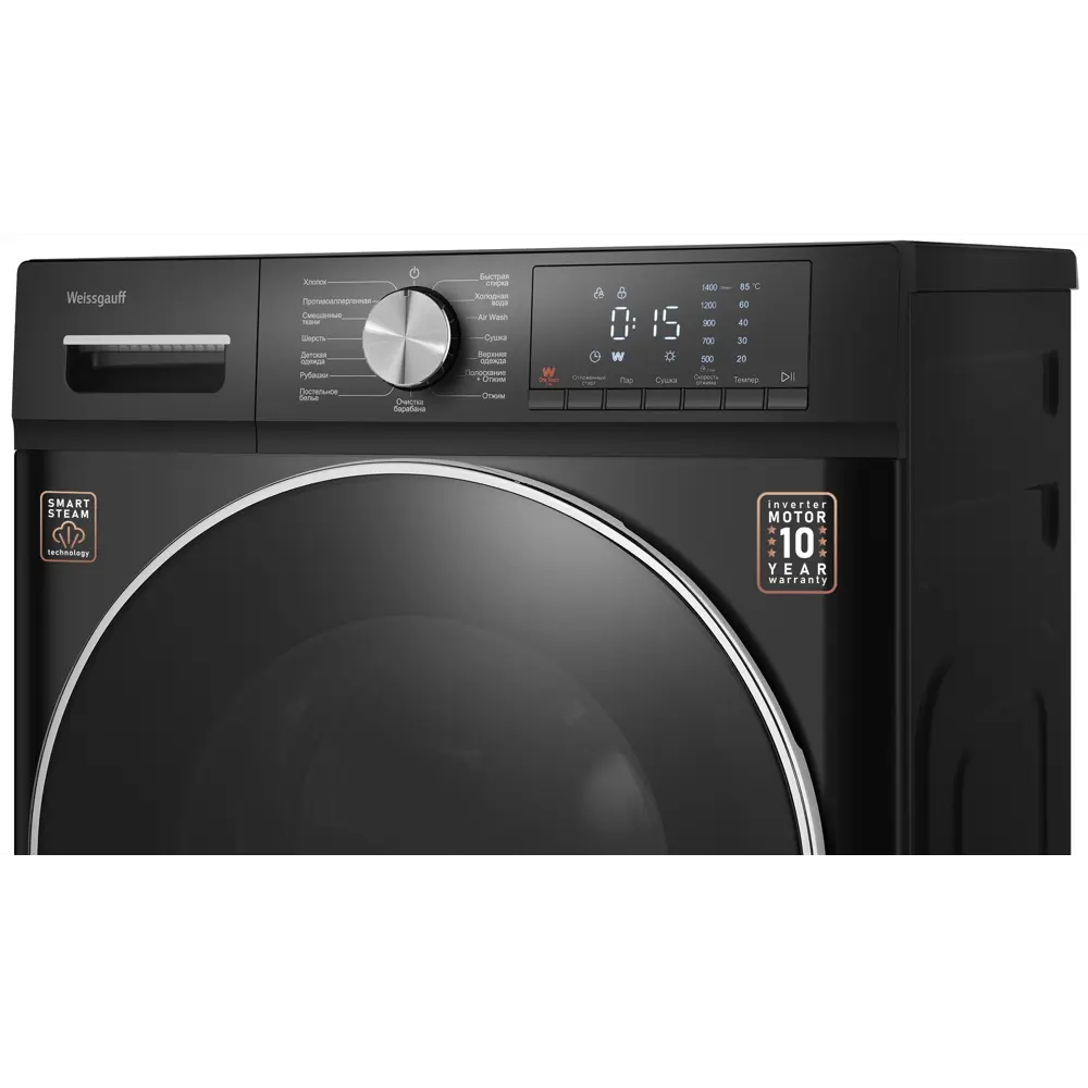 Фото 6 Стиральная машина с сушкой Weissgauff Wmd 4148 d black 60x84.7x46.2 см 8 кг цвет черный