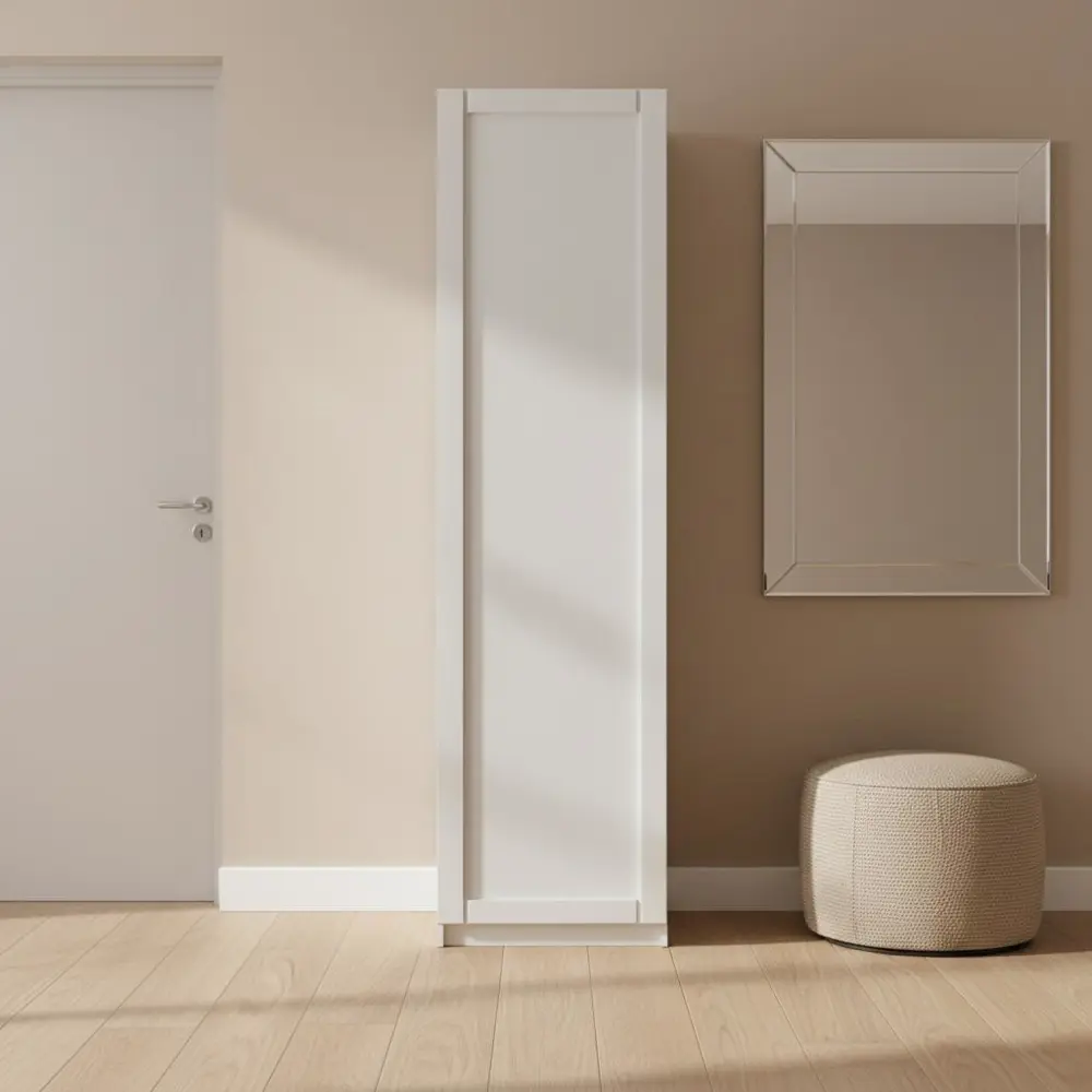 Фото 2 Шкаф распашной Байонна белый 60х232,2х54,5 с 2 полками, штангой и 2 ящиками ЛДСП каркас белый Фото 2 Шкаф распашной Байонна белый 60х232,2х54,5 с 2 полками, штангой и 2 ящиками ЛДСП каркас белый